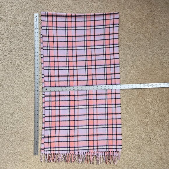 J. Crew Pink Plaid Wool Blend Scarf - Picture 7 of 8
